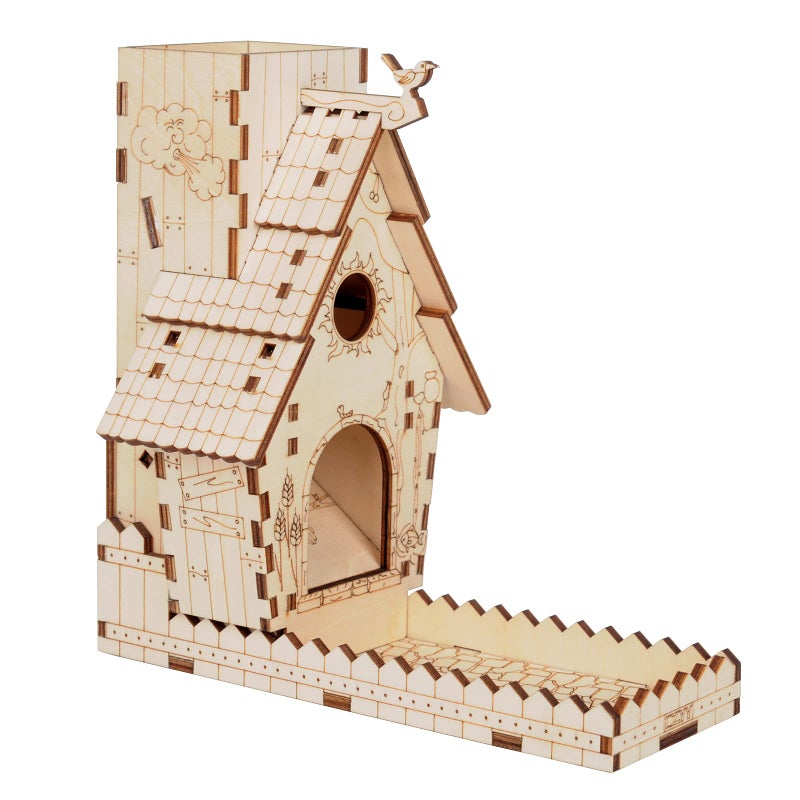 CZYY Bird Feeder Dice Tower with Tray Wood Laser Cut Perfect for Wingspan and Other Tabletop Games - Image 1